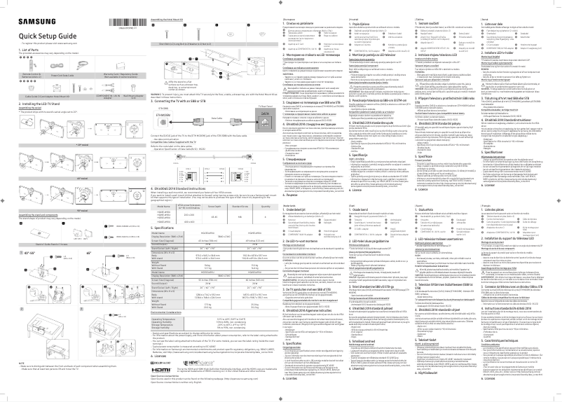 Page 1 of the manual Installation Guide Samsung HG55EJ690UB