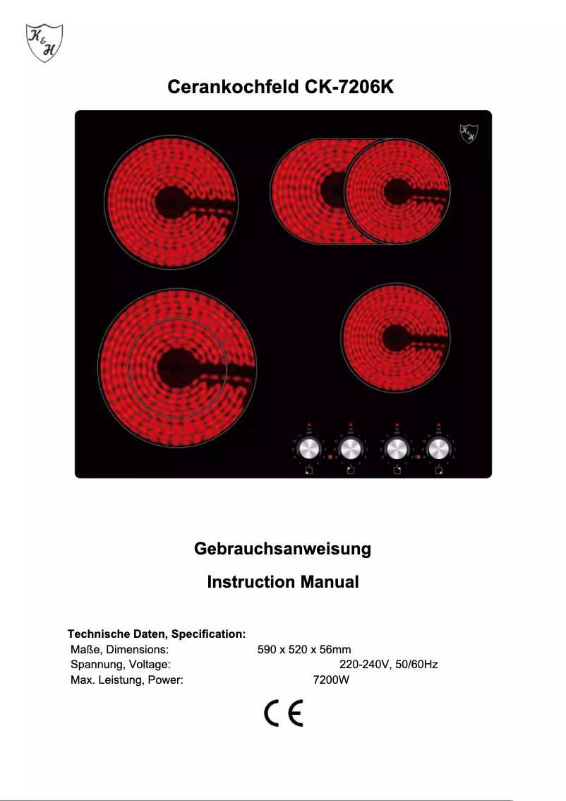 First page image of the manual for CK-7206K