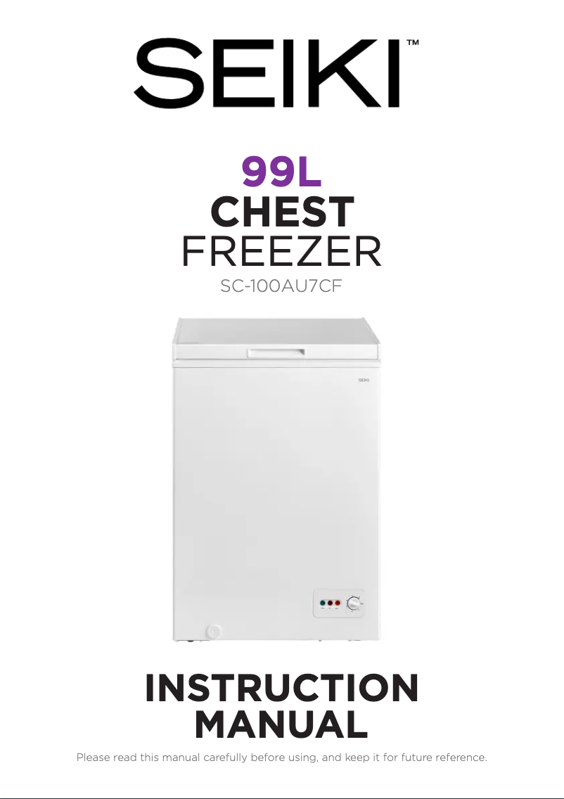 First page image of the manual for SC-100AU7CF