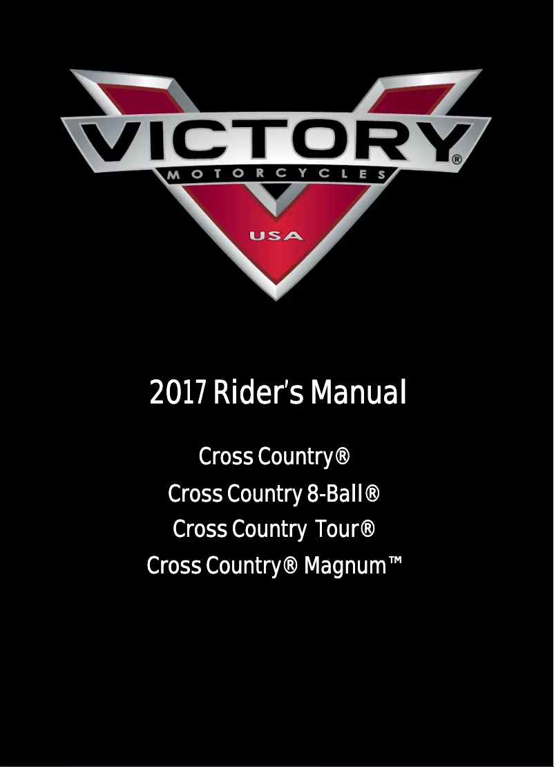 Page 1 of the manual User Manual Victory Cross Country 8-Ball (2017)