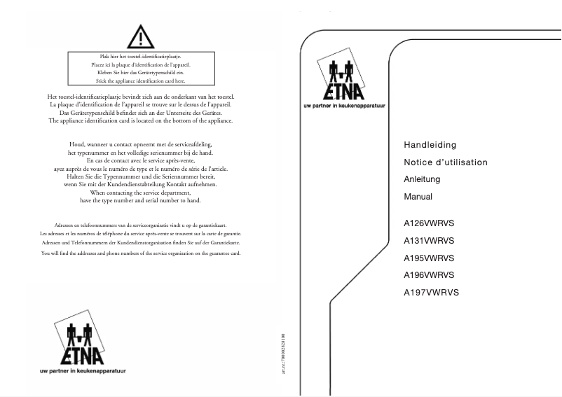 First page image of the manual for A197VW