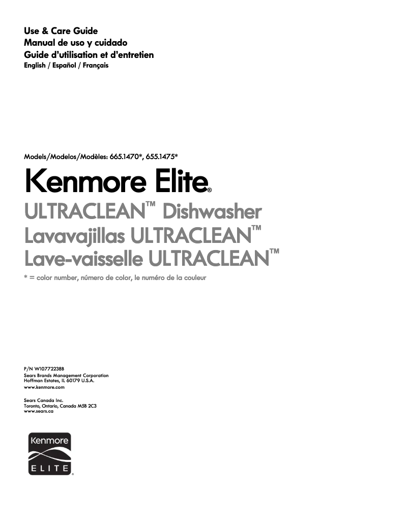 Page 1 of the manual User Manual Kenmore 665.14753 Elite