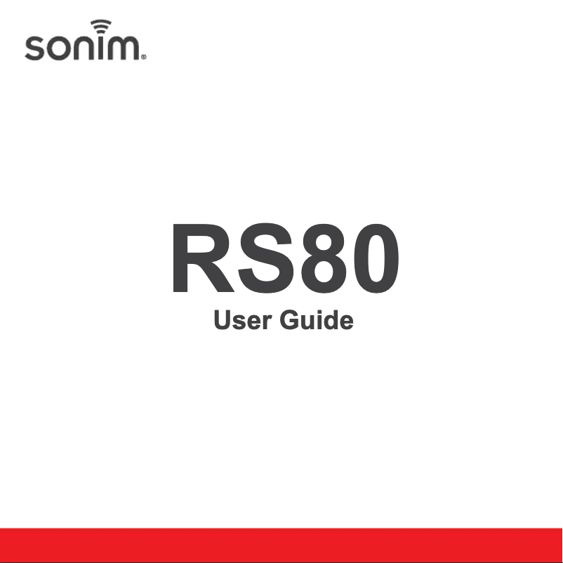 Page 1 of the manual User Manual Sonim RS80