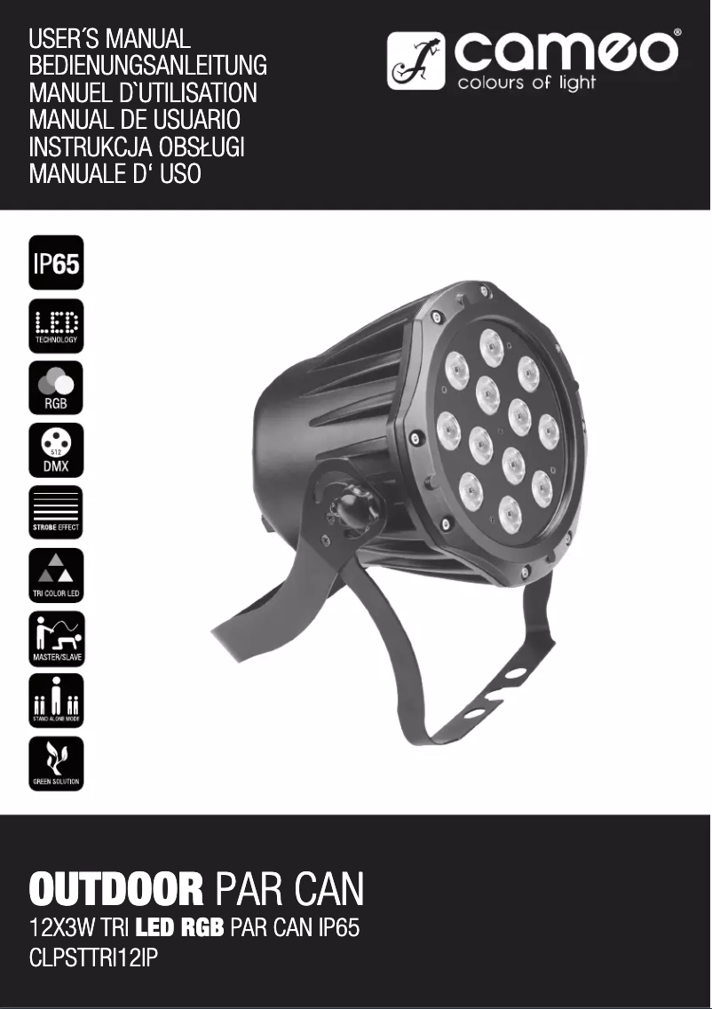 Page 1 of the manual User Manual Cameo STUDIO PAR TRI 12 IP