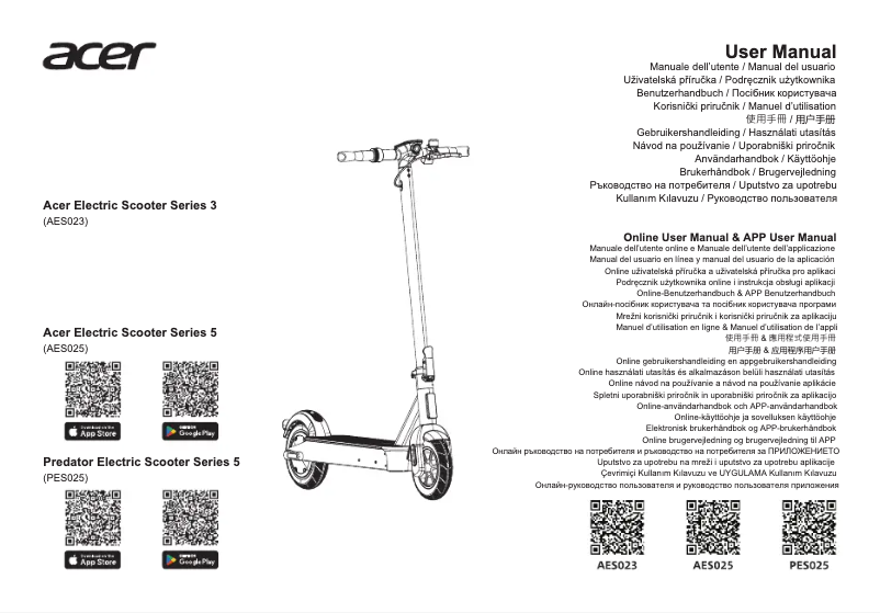 Page 1 of the manual User Manual Acer Electric Scooter Series 3