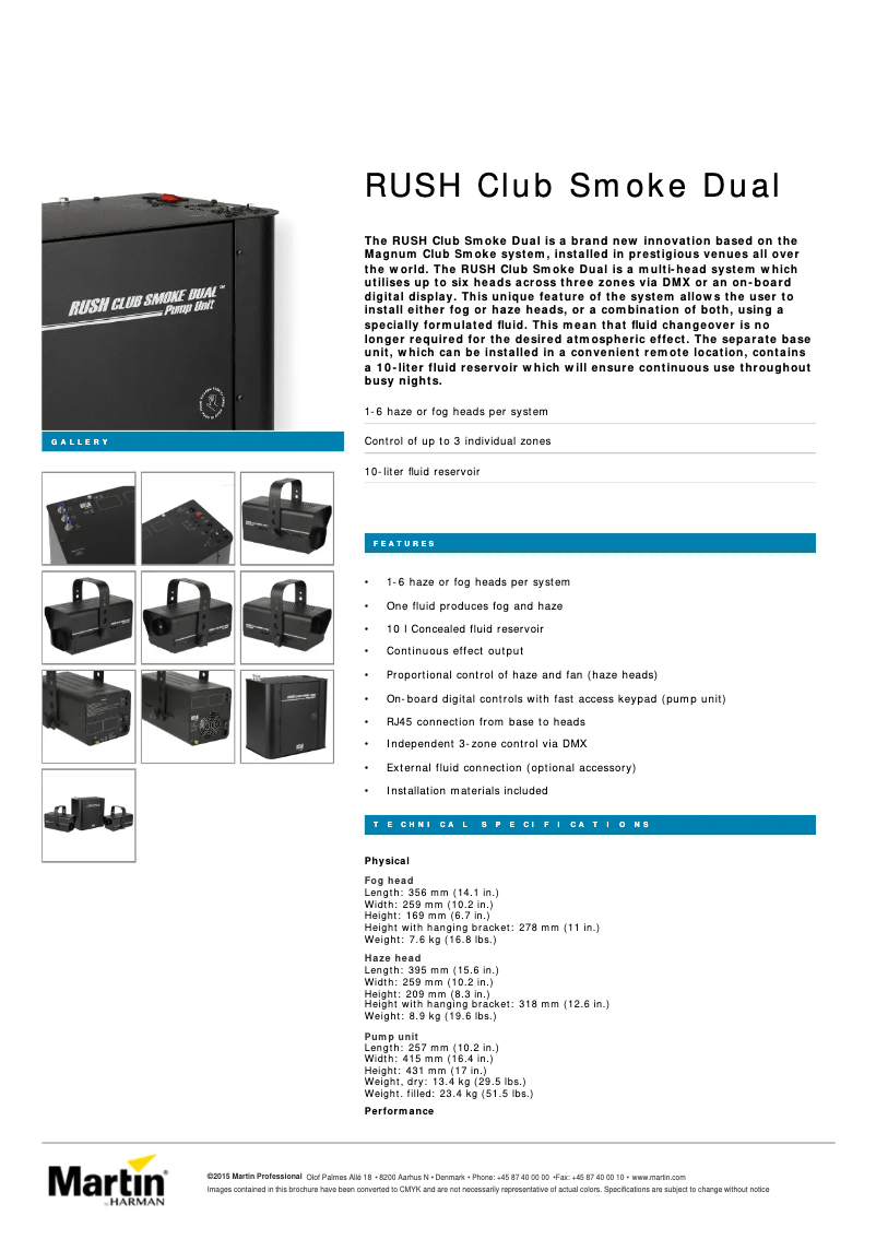 First page image of the manual for RUSH Club Smoke Dual