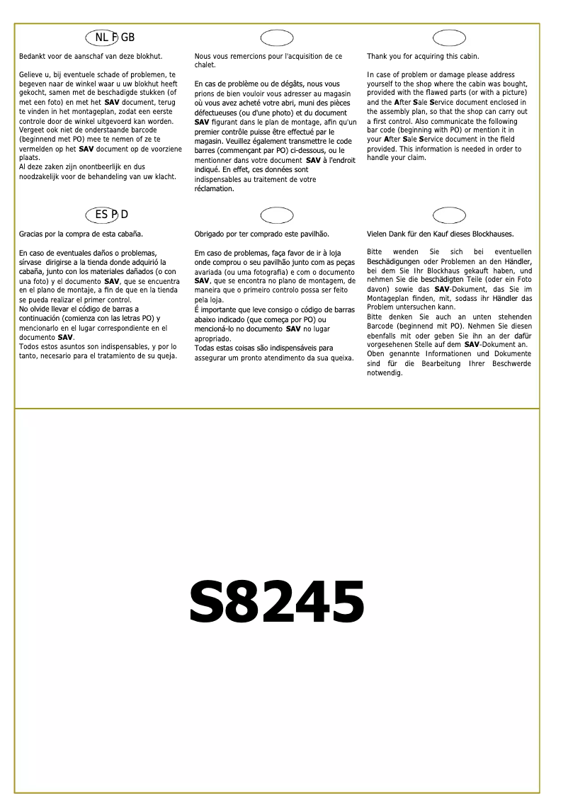 Image de la première page du manuel de l'appareil Venezia S8245