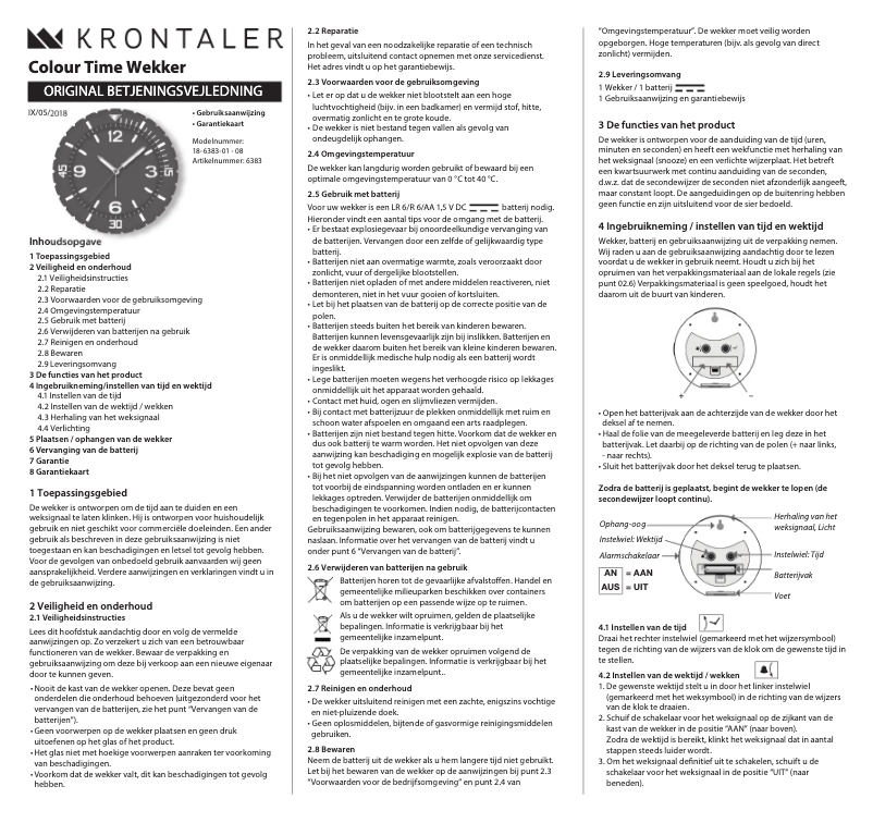 First page image of the manual for 18-6383