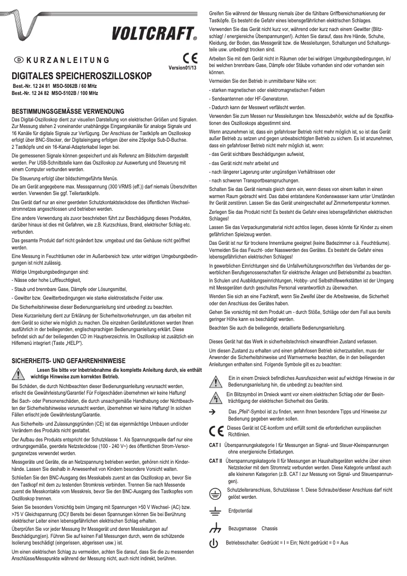 First page image of the manual for MSO-5102B