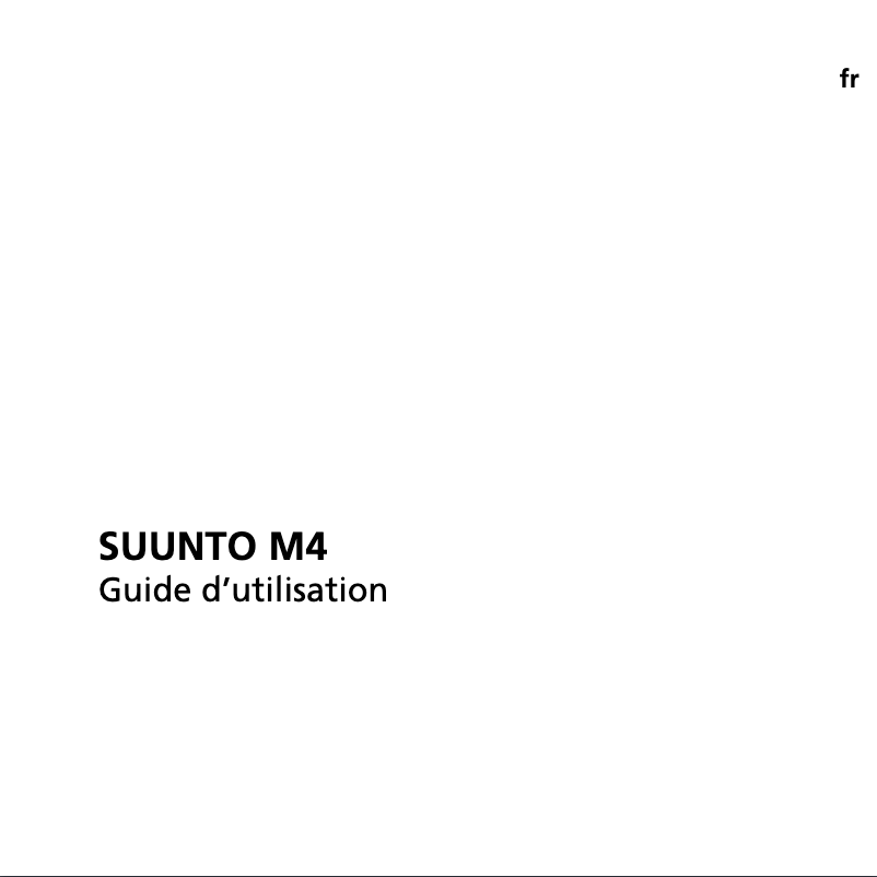 Page 1 de la notice Manuel utilisateur Suunto M4