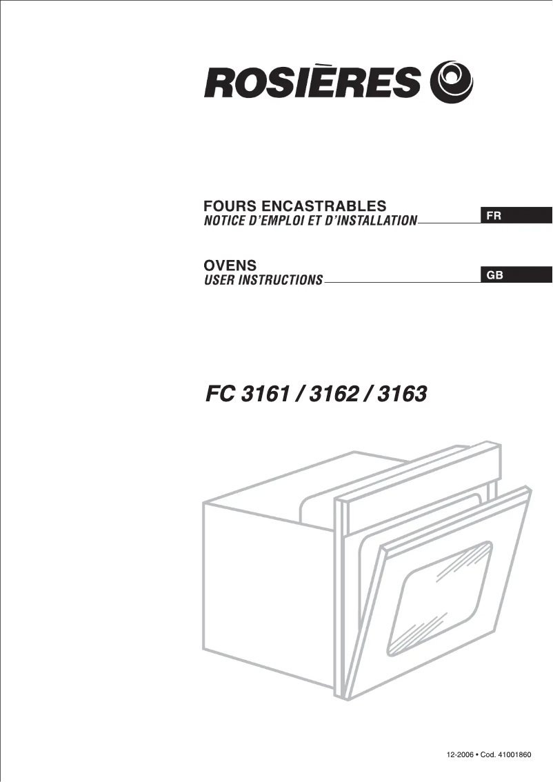 Page 1 of the manual User Manual Rosieres FC 3163/1 IN