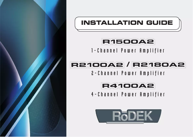 Page 1 of the manual User Manual Rodek R4100A