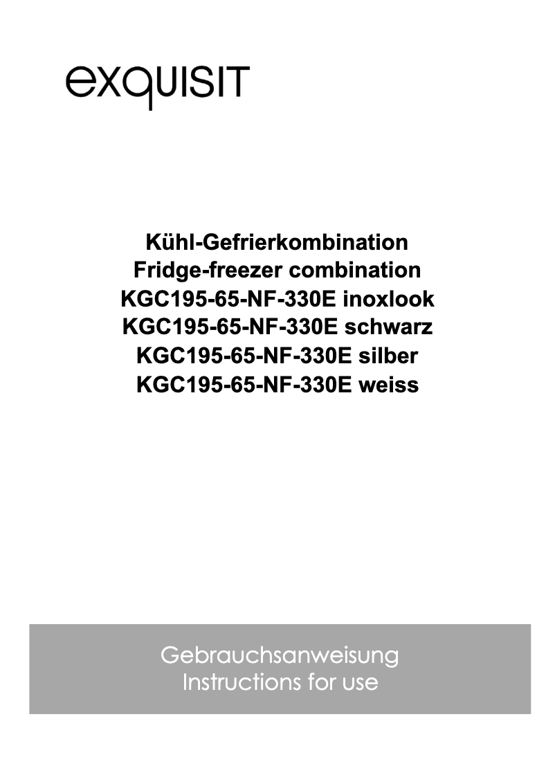 Page 1 of the manual User Manual Exquisit KGC195-65-NF-330E