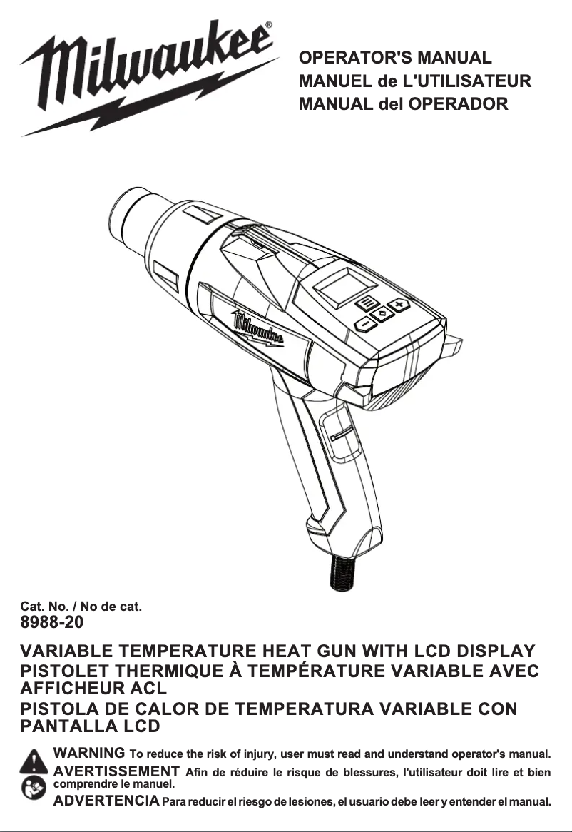 First page image of the manual for 8988-20