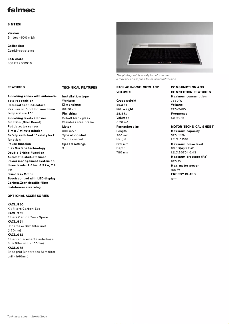 First page image of the manual for Sintesi