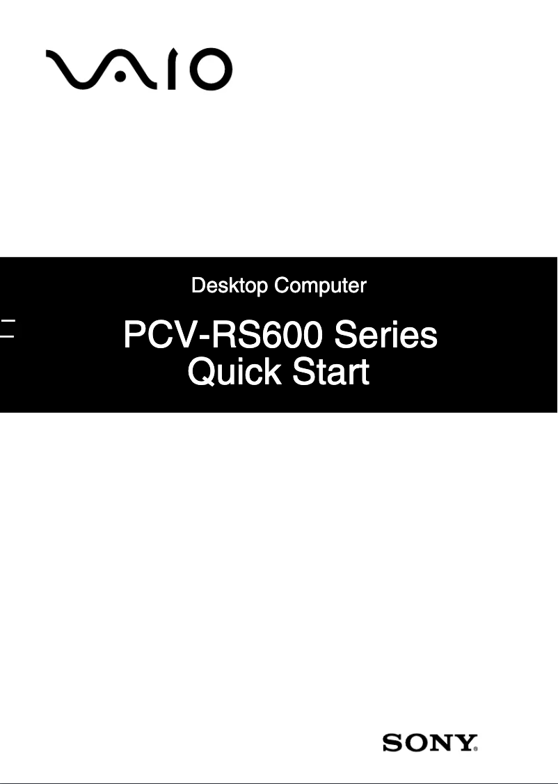 First page image of the manual for Vaio PCV-RS612P