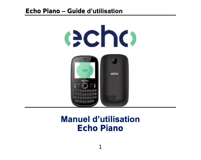 Page 1 of the manual User Manual Echo Piano
