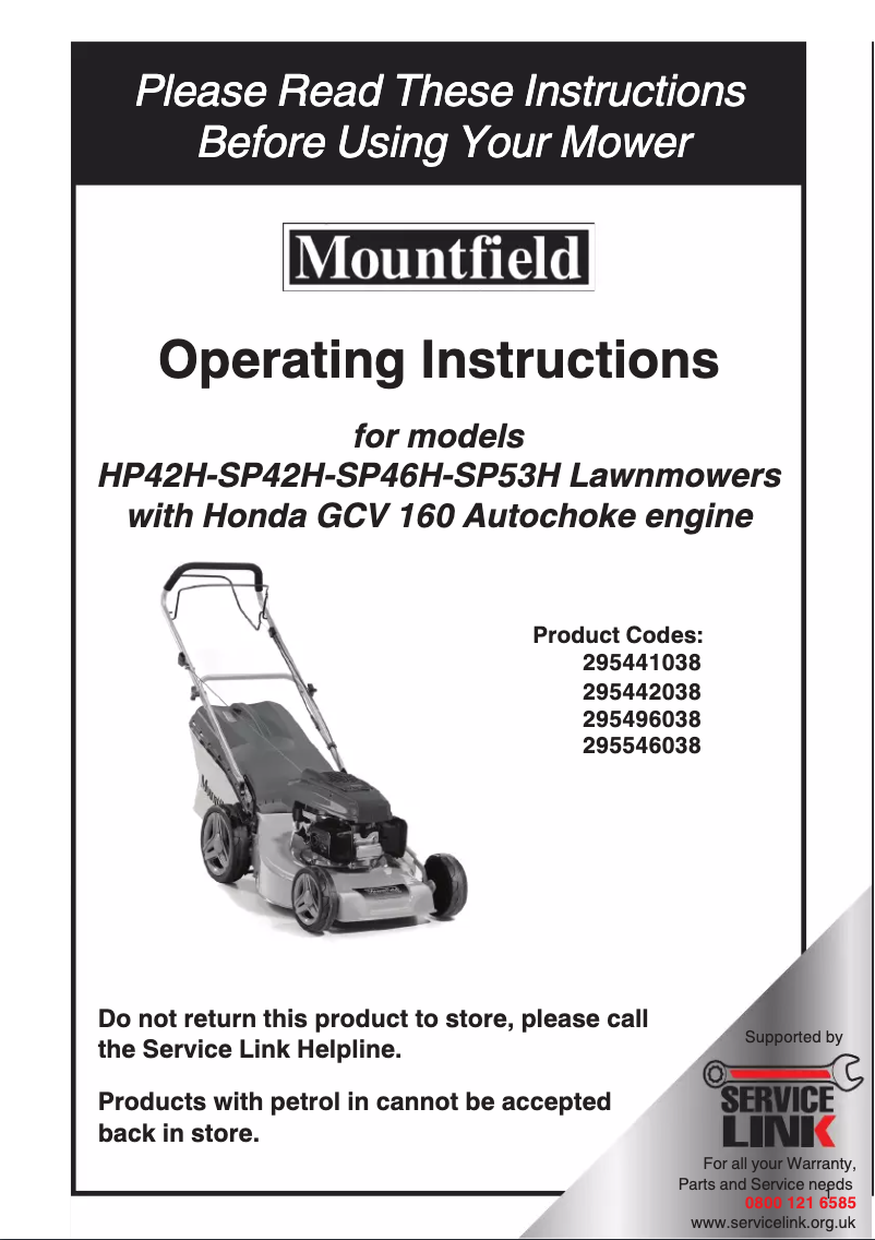Page 1 of the manual User Manual Mountfield SP42H