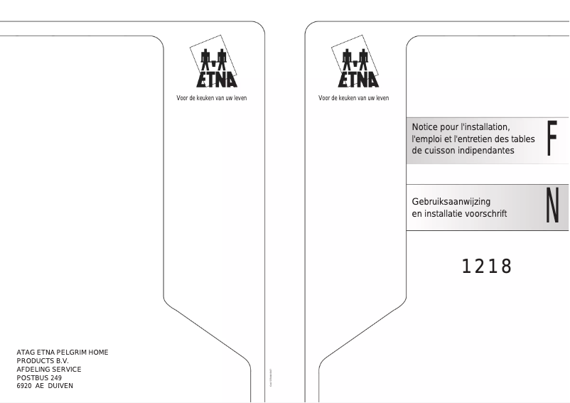 First page image of the manual for 1218VINOX