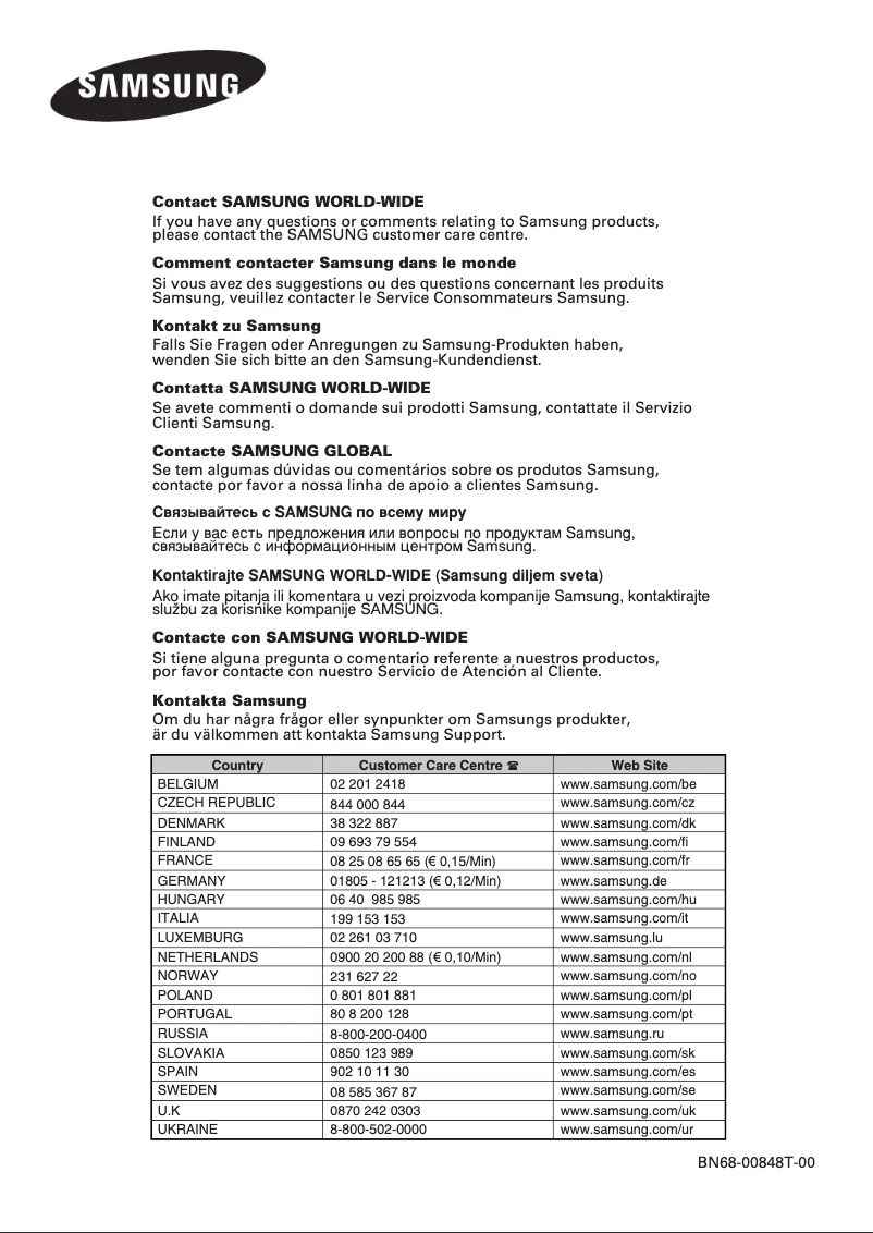 Page 1 de la notice Manuel utilisateur Samsung PPM63M6HS