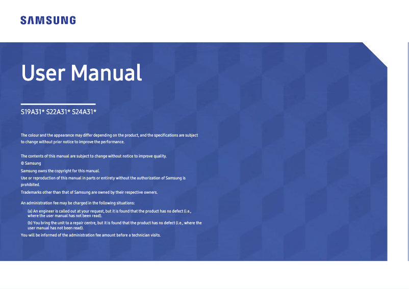 First page image of the manual for S24A314NHW