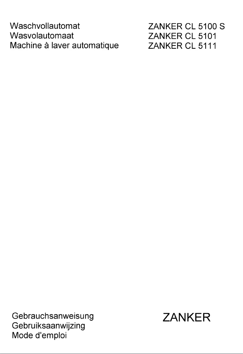 Page 1 of the manual User Manual Zanker CL 5100F