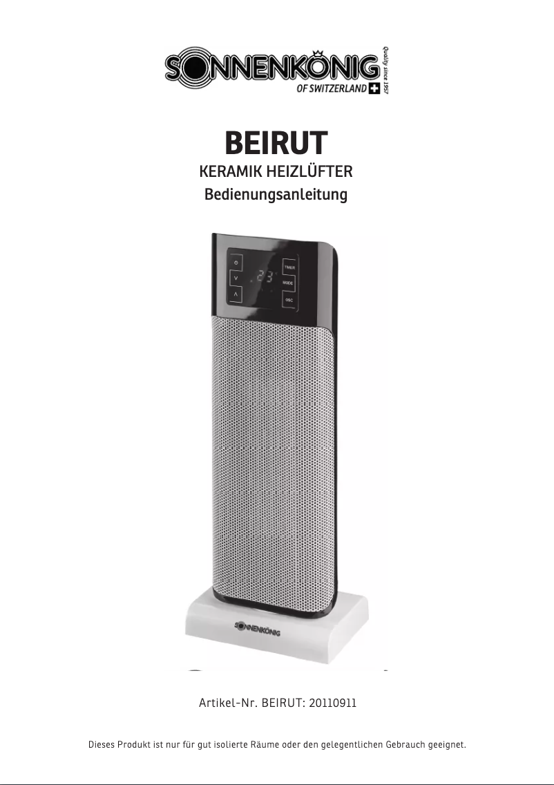 Page 1 of the manual User Manual Sonnenkönig Beirut