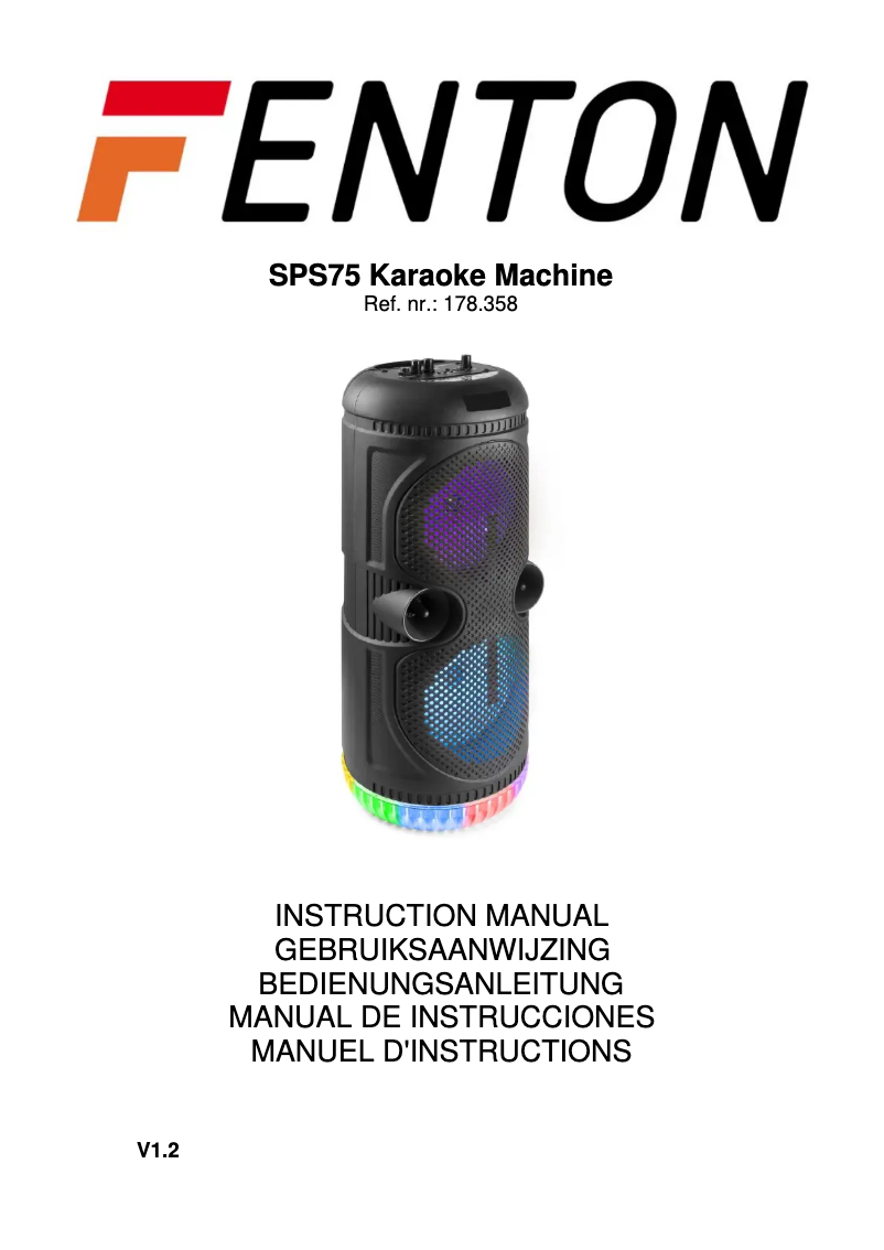 First page image of the manual for SPS75
