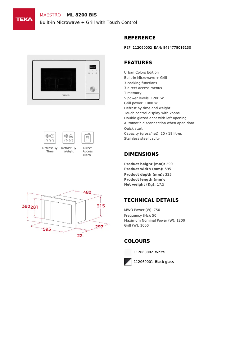First page image of the manual for ML 822 BIS