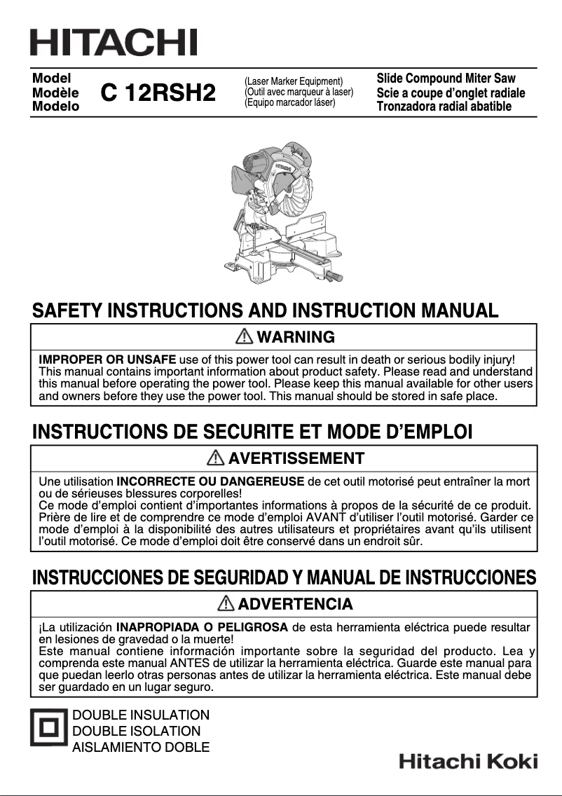 Page 1 of the manual User Manual Metabo C 12RSH2