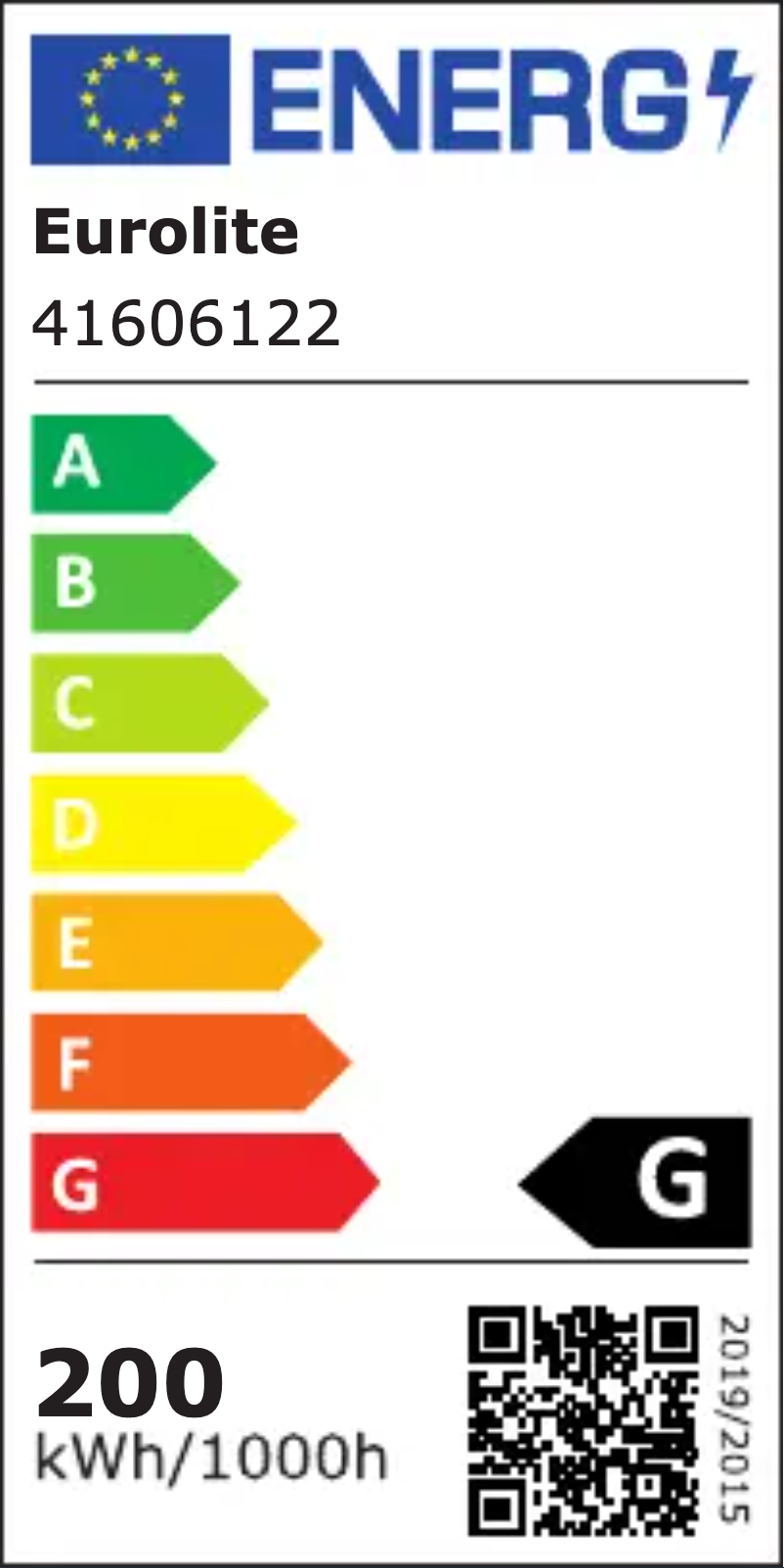 Page 1 of the manual Energy Label Eurolite Audience Blinder 2x100W LED COB CW/WW
