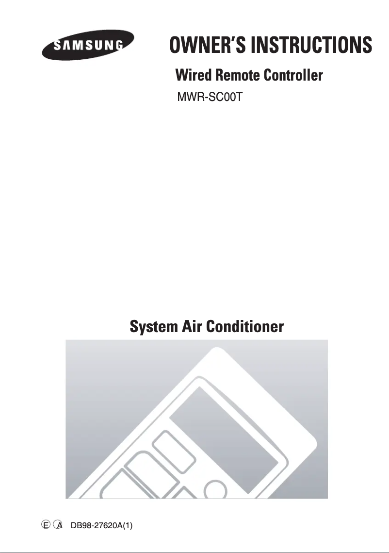 First page image of the manual for MWR-SC00T