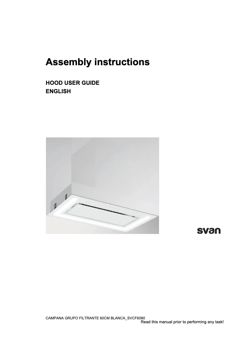 First page image of the manual for SVCF6080