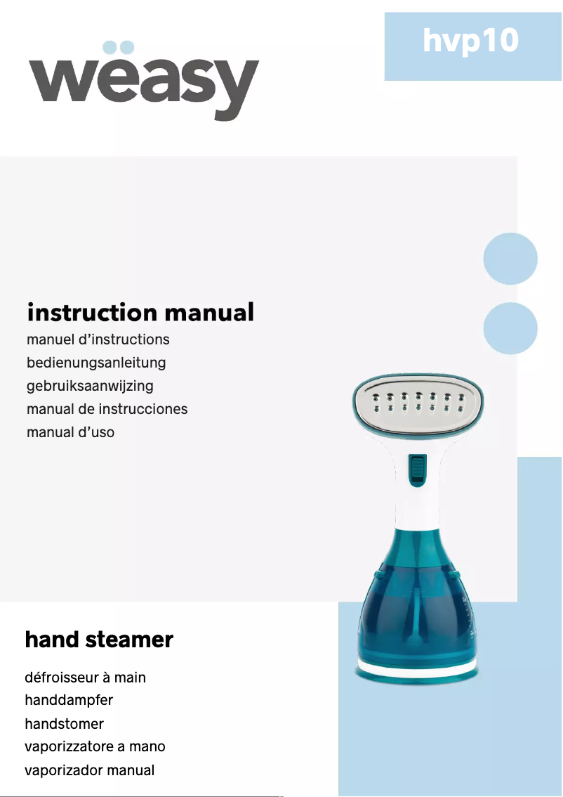 First page image of the manual for HVP10