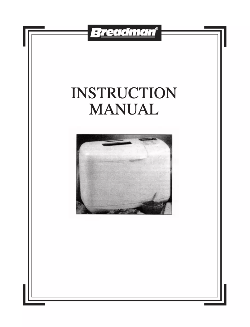 Page 1 of the manual User Manual Breadman TR845