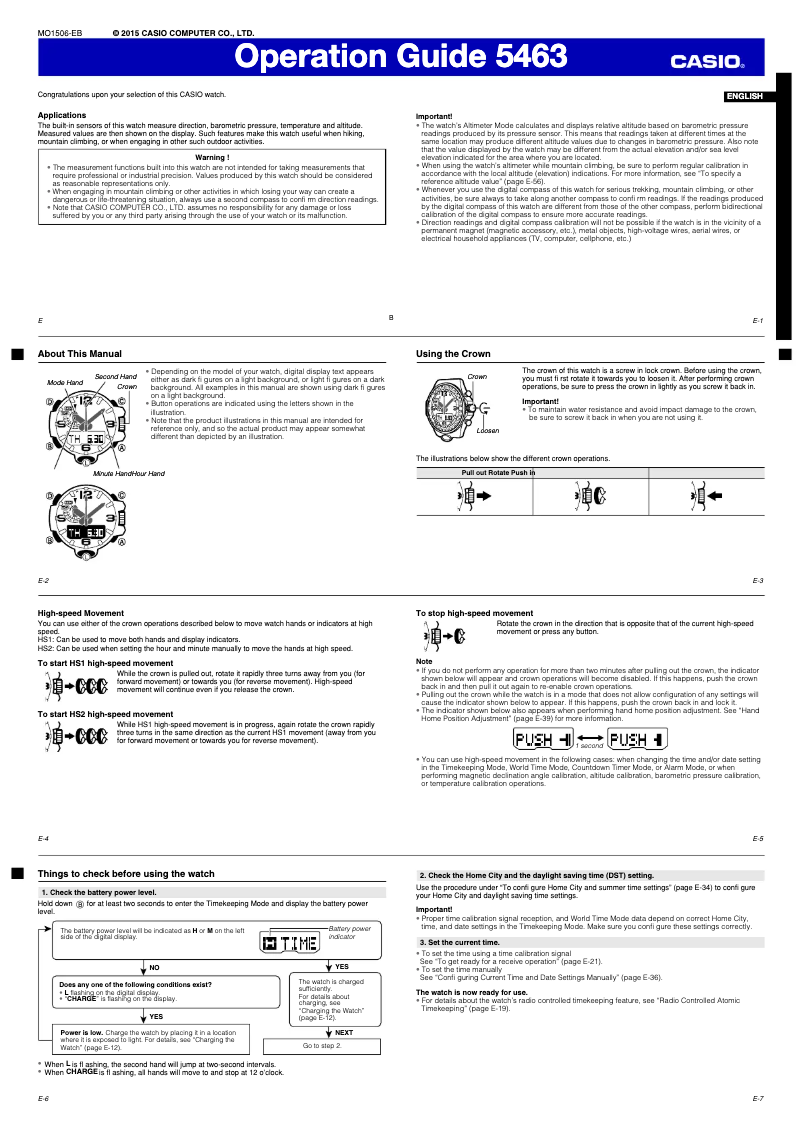 First page image of the manual for 5463