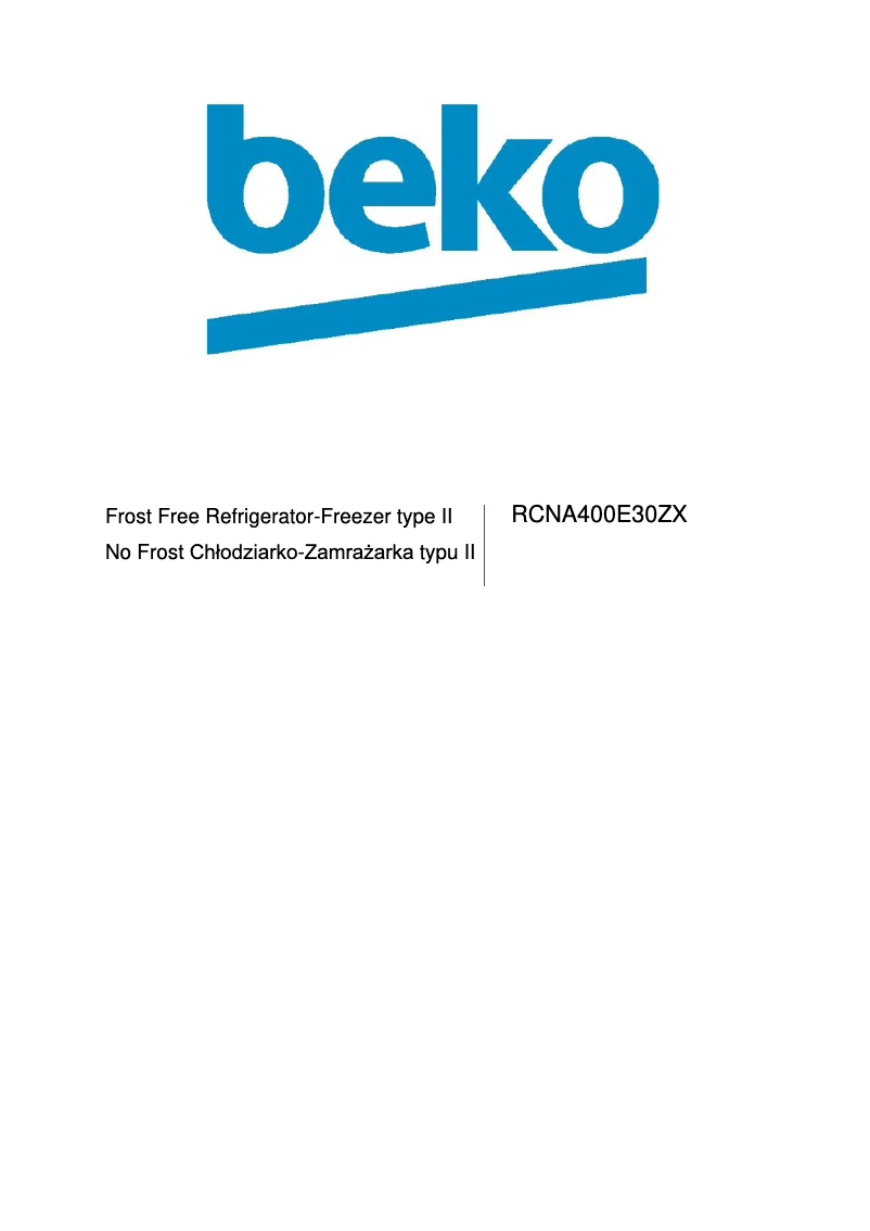 Page 1 of the manual User Manual Beko RCNA400E30ZX