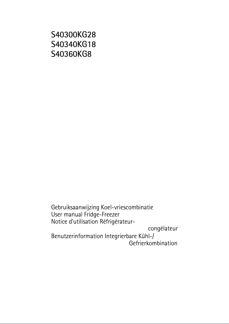 Page 1 of the manual User Manual AEG Santo 40300 KG28