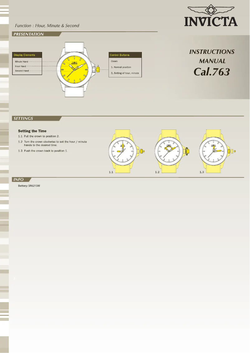 Page 1 of the manual User Manual Invicta Wildflower 0136