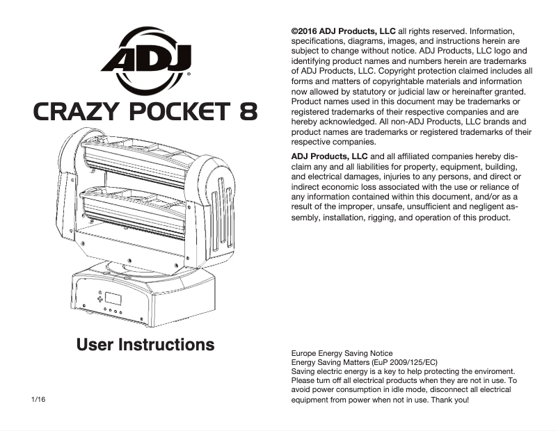 First page image of the manual for Crazy Pocket 8