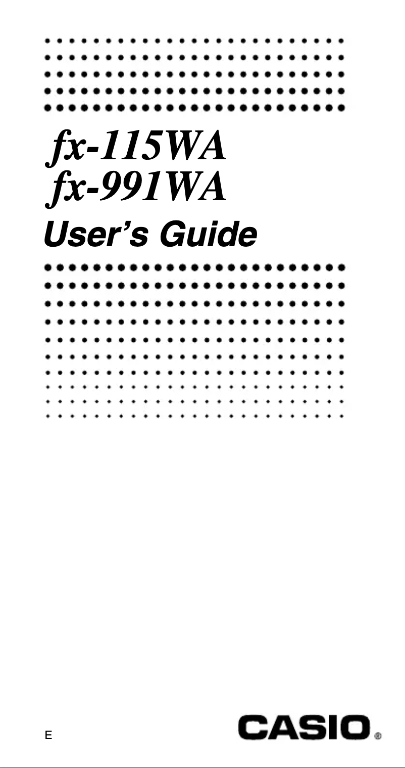 First page image of the manual for FX-115WA