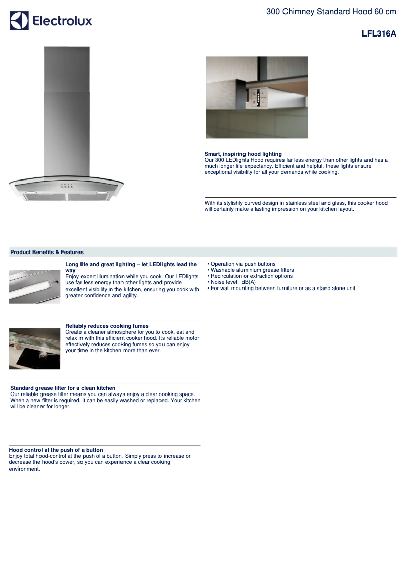 First page image of the manual for LFL316A