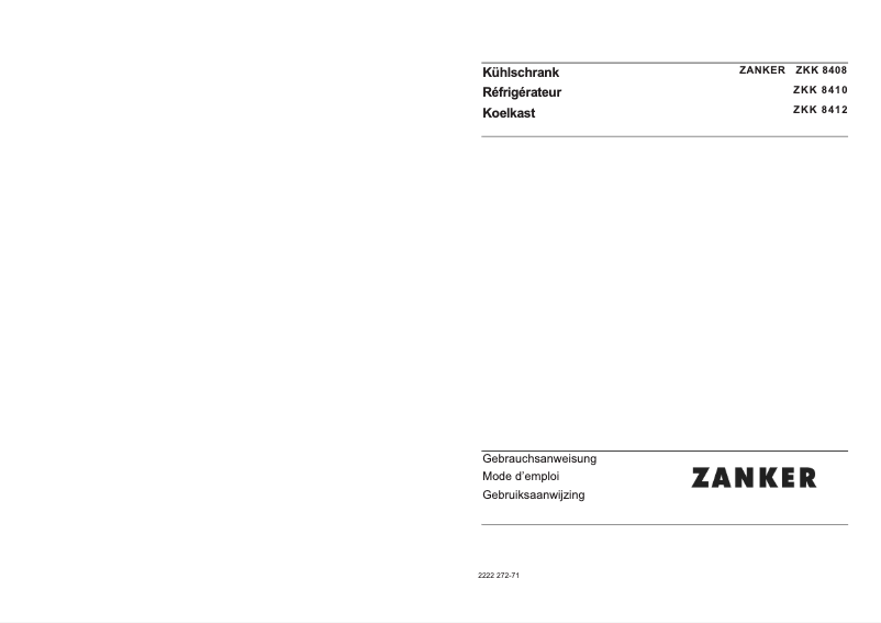 First page image of the manual for ZKK8410