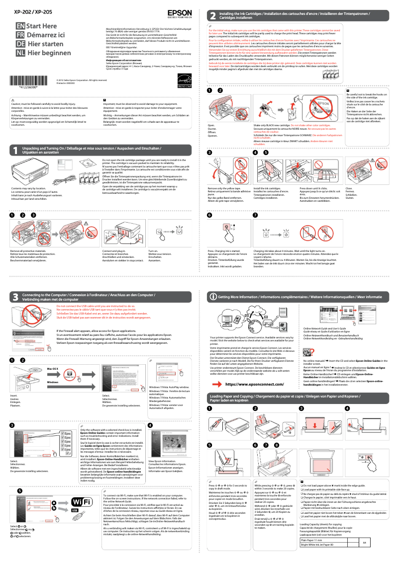Page 1 of the manual Instruction Manual Epson Expression Home XP-205