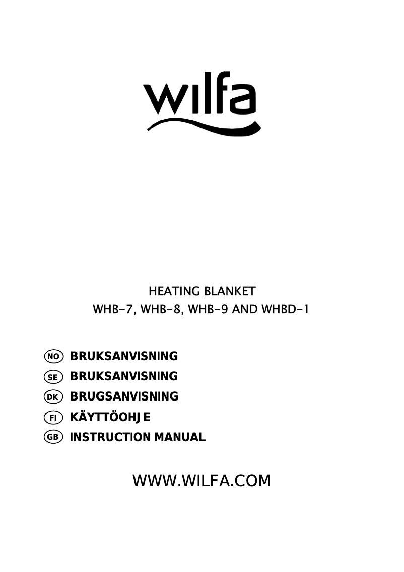 Page 1 de la notice Manuel utilisateur Wilfa WHB-9