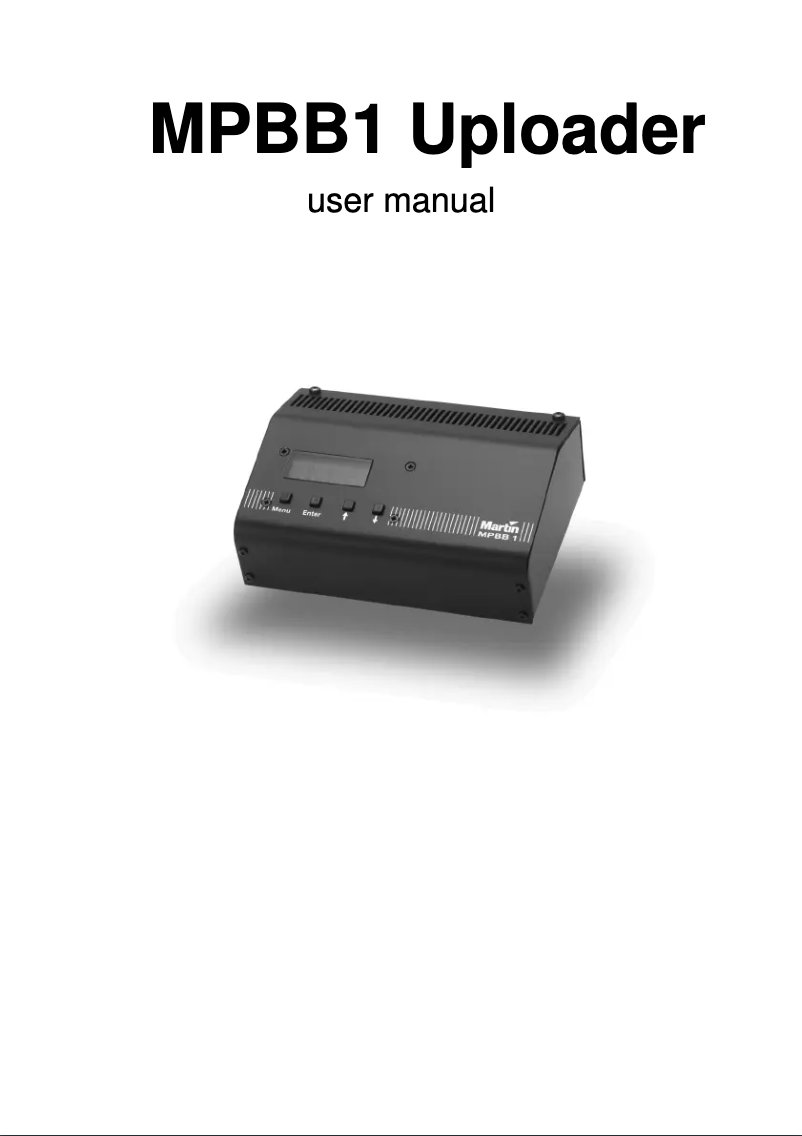 First page image of the manual for Uploader MPBB1