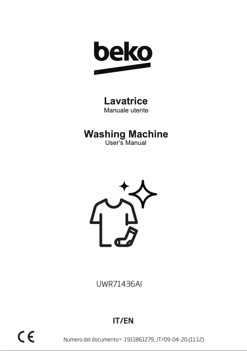 First page image of the manual for UWR71436AI