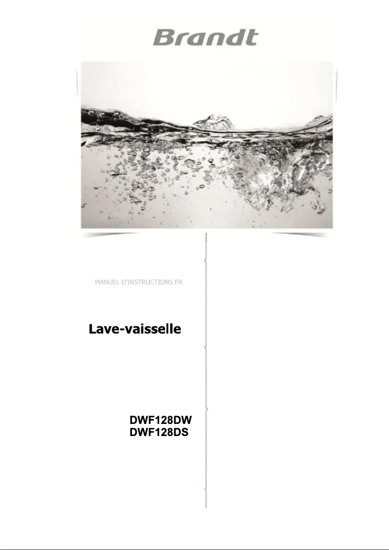 First page image of the manual for DWF128DW