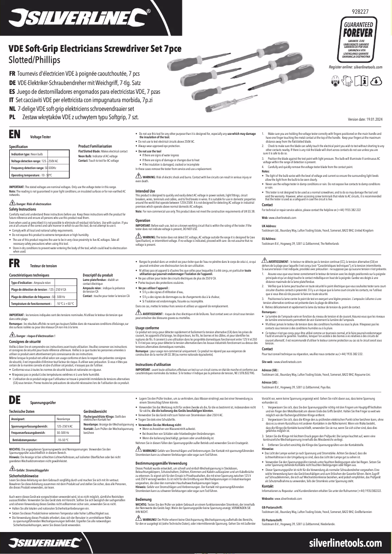 First page image of the manual for 928227