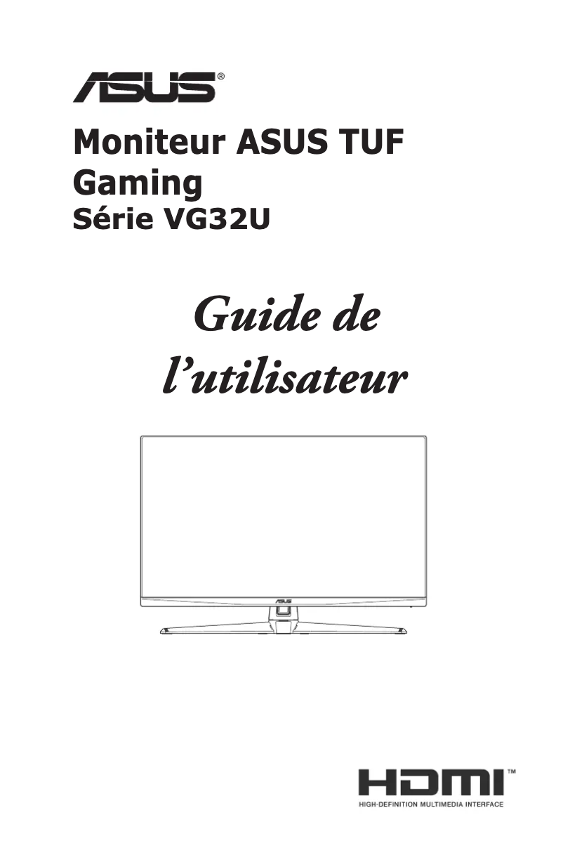 First page image of the manual for TUF Gaming VG32U
